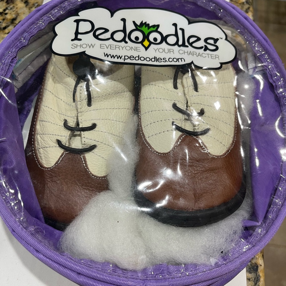 Pedoodles Brown and Cream Baby Shoes